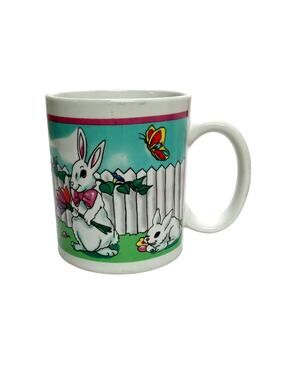 🐇 Easter Bunny Mug ☕ Vintage Spring Garden Egg Hunt Cup